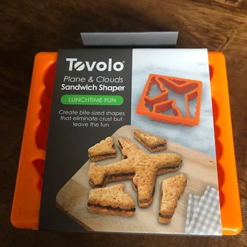 Tovolo Plane & Clouds Sandwich Shaper, Kid-Friendly, Dishwasher Safe-2 shapers